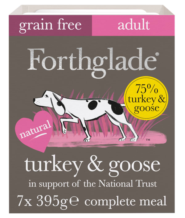 Image of Forthglade Gourmet Grain Free Adult Wet Dog Food - Turkey & Goose with Pumpkin & Cranberry, 7 x 395g - Turkey & Goose with Pumpkin & Cranberry