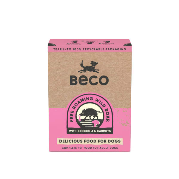Image of Beco Pets Eco-Conscious Adult Wet Dog Food - Wild Boar with Broccoli & Carrots, 12 x 375g - Wild Boar with Broccoli & Carrots