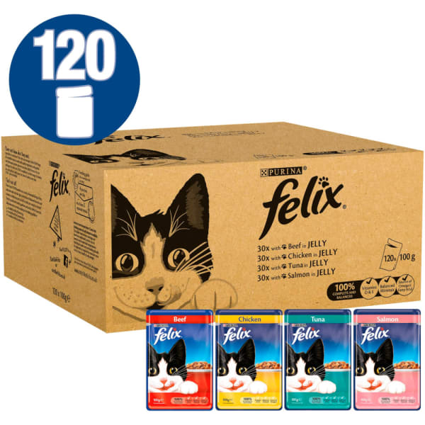 Image of Felix Mixed Selection in Jelly Cat Food, 120 x 100g