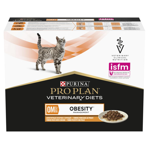 Image of Purina Pro Plan Veterinary Diets Obesity Management Adult Wet Cat Food - Chicken, 10 x 85g - Chicken