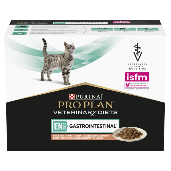 Image of Purina Pro Plan Veterinary Diets Gastrointestinal Wet Cat Food - Salmon, 10 x 85g - Salmon, Chicken & Prawn