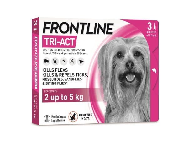 Image of Frontline Tri-Act Flea & Tick Treament for Extra Small Dogs (2-5kg), 3 Pack