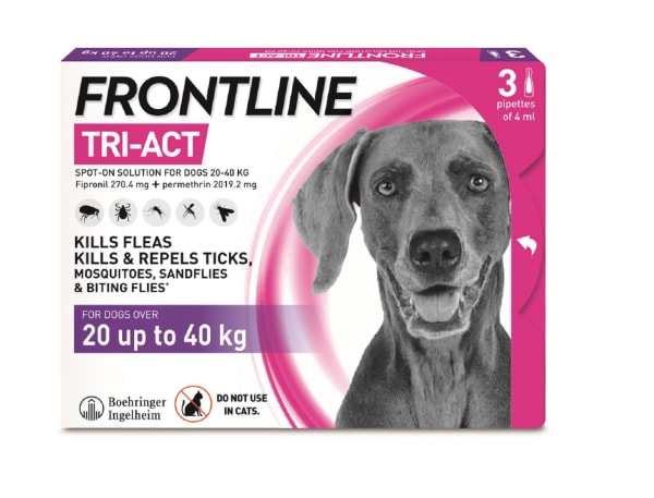 Image of Frontline Tri-Act Flea & Tick Treament for Large Dogs (20-40kg), 3 Pack