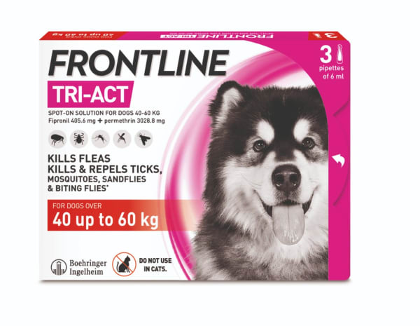 Image of Frontline Tri-Act Flea & Tick Treament for Giant Dogs (40-60kg), 3 Pack
