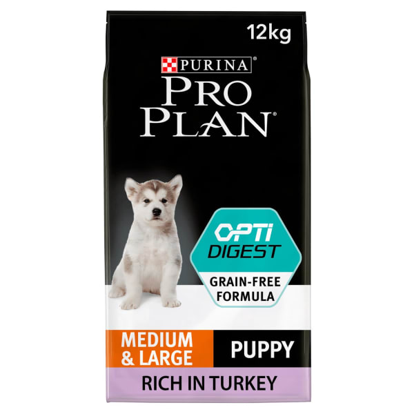 Image of Purina Pro Plan Opti Digest Grain Free Medium/Large Puppy Dry Dog Food - Turkey, 12kg - Turkey