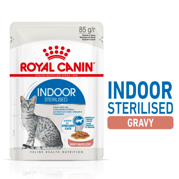 Image of Royal Canin Indoor Adult Sterilized Wet Cat Food - Gravy, 12 x 85g - Gravy