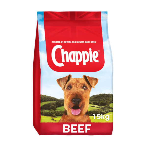 Image of Chappie Complete Adult Dry Dog Food - Beef & Whole Grain Cereal, 3kg - Beef & Whole Grain Cereal