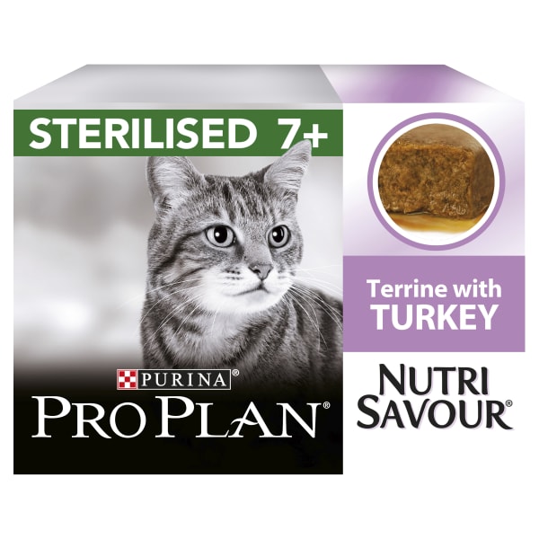 Image of Purina Pro Plan Sterilised Senior 7+ Wet Cat Food - Turkey, 10 x 85g - Turkey