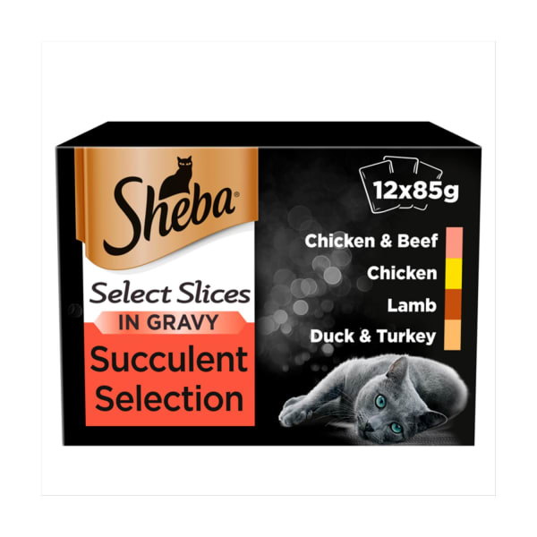 Image of Sheba Select Slices Adult/Senior Cat Wet Food Pouches - Succulent Collection in Jelly, 12 x 85g - Succulent Collection in Jelly