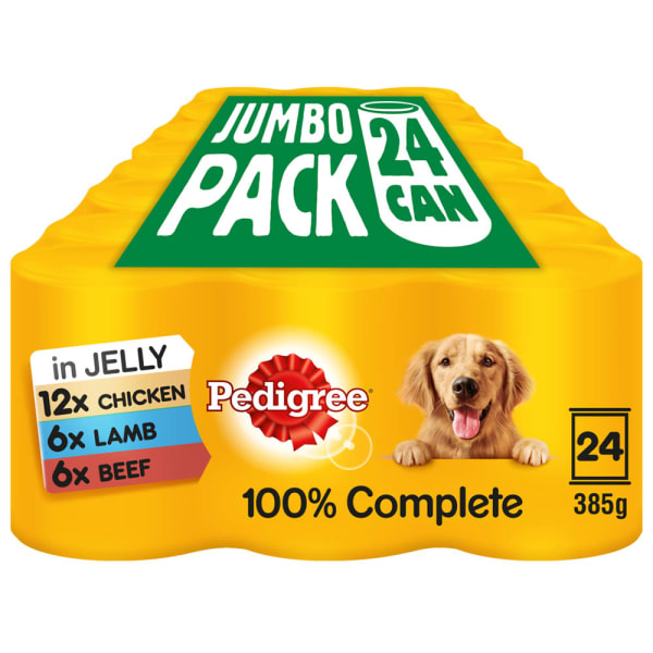 Image of Pedigree Adult Wet Dog Food Tins - Mixed Selection in Jelly, 24 x 385g - Mixed Selection in Jelly