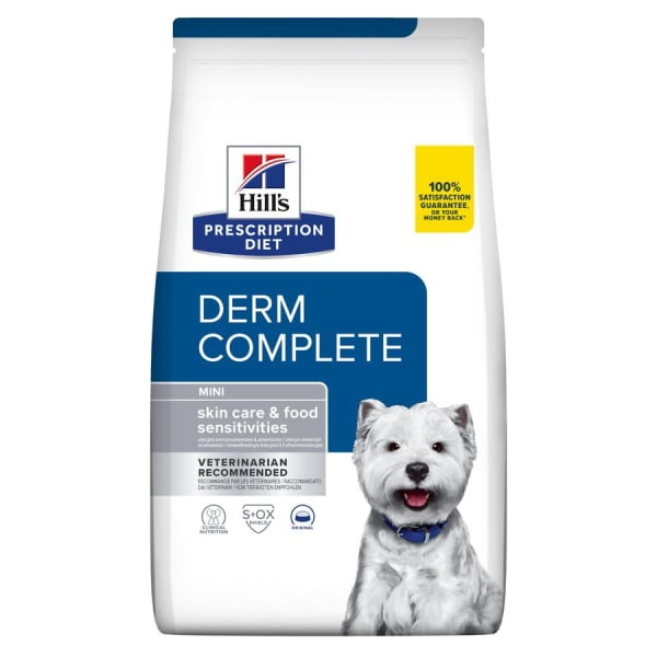 Image of Hill's Prescription Diet Derm Complete Mini Skin Care and Food Sensitivities Adult/Senior Dry Dog Food Original, 6kg - Original