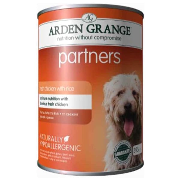 Image of Arden Grange Partners Adult Wet Dog Food - Fresh Chicken & Rice, 6 x 395g - Chicken & Rice