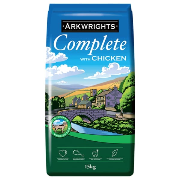 Image of Arkwrights Complete Adult Dry Dog Food - Chicken, 15kg - Chicken