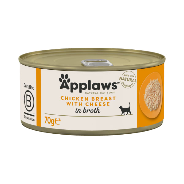 Image of Applaws Adult Dry Cat Food Tin - Chicken & Cheese, 24 x 70g - Chicken & Cheese