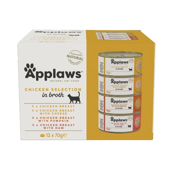 Image of Applaws Adult Wet Cat Food Tin - Chicken Selection Multipack, 12 x 70g - Chicken Selection Multipack