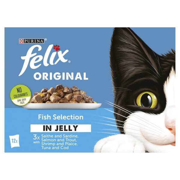 Image of Felix Fish Selection in Jelly Cat Food, 40 x 100g - Fish Selection in Jelly