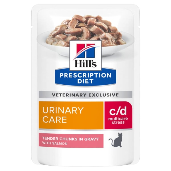 Image of Hill's Prescription Diet c/d Multicare Stress Urinary Wet Cat Food - Salmon, 12 x 85g - Salmon