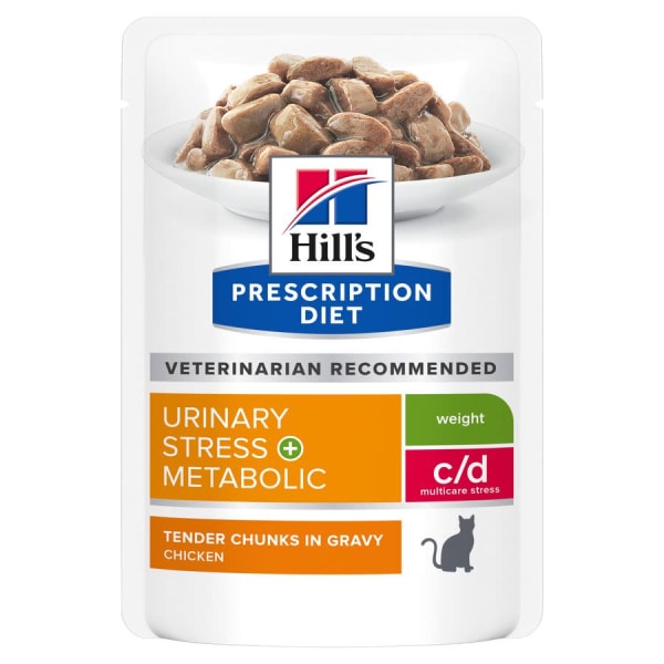 Image of Hill's Prescription Diet c/d Multicare Stress + Metabolic Adult Wet Cat Food with Chicken, 12 x 85g - Chicken