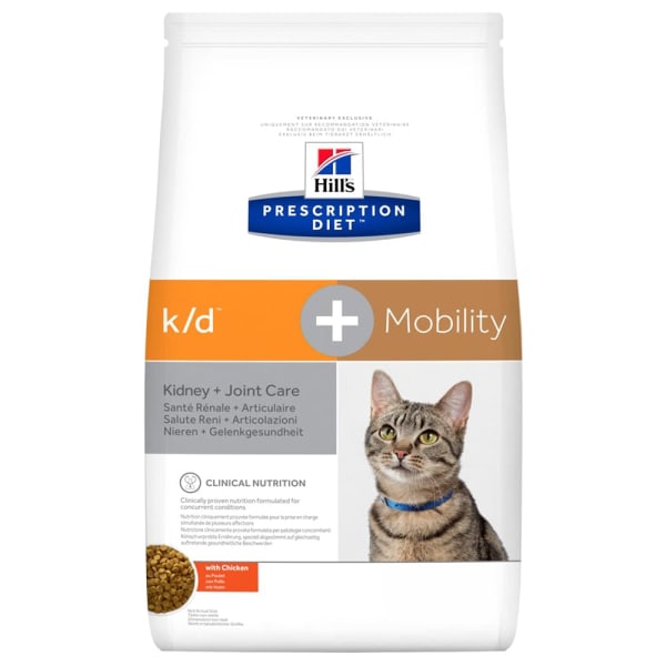 Image of Hill's Prescription Diet k/d Kidney + j/d Mobility Adult and Senior Dry Cat Food - Chicken, 3kg - Chicken