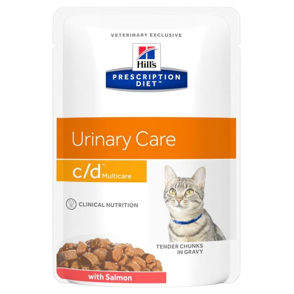 Image of Hill's Prescription Diet c/d Multicare Stress Urinary Care Wet Cat Food with Salmon, 12 x 85g - Salmon