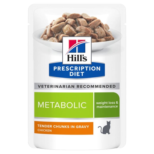 Image of Hill's Prescription Diet Metabolic Weight Management Wet Cat Food with Chicken, 12 x 85g - Chicken