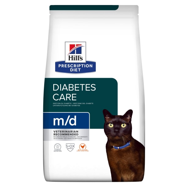 Image of Hill's Prescription Diet m/d Diabetes Care Adult/Senior Dry Cat Food with Chicken, 3kg - Chicken