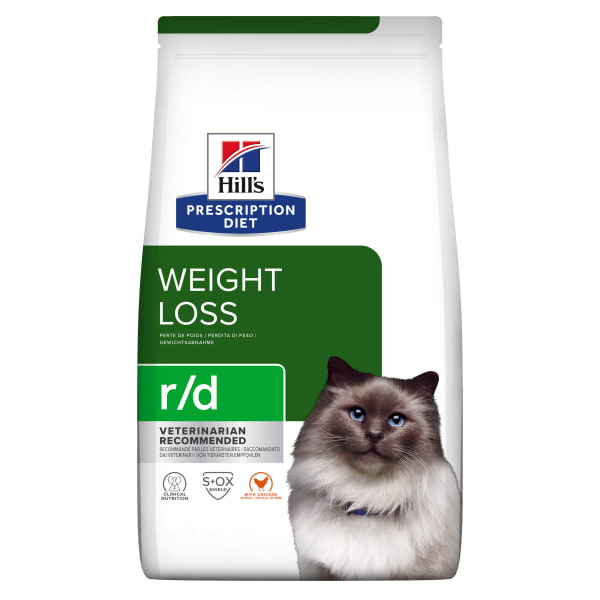 Image of Hill's Prescription Diet r/d Weight Reduction Dry Cat Food with Chicken, 3kg - Chicken