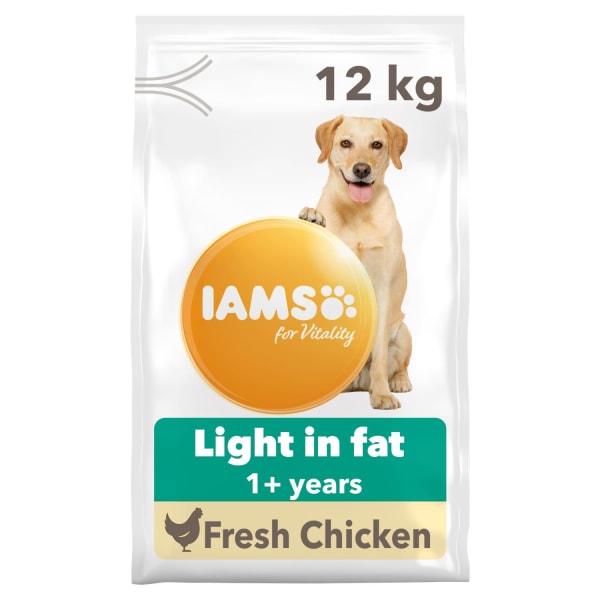 Image of Iams for Vitality Adult Light in Fat Dry Dog Food - Chicken, 12kg - Chicken