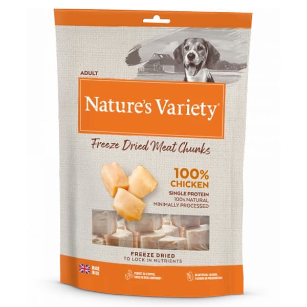 Image of Nature's Variety Freeze Dried Meat Chunks Adult Dog Treats - Chicken, 200g - Chicken
