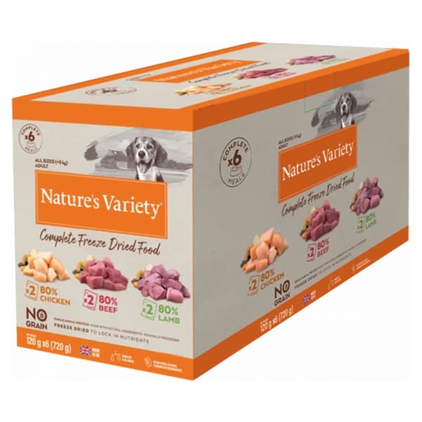 Image of Nature's Variety Adult Complete Freeze Dried Dinners Dry Dog Food - Multipack, 6 x 120g - Multipack