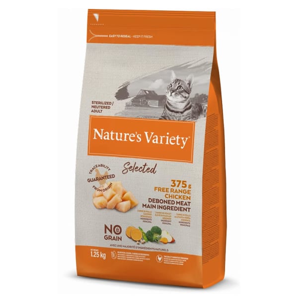 Image of Nature's Variety Selected Sterilized Adult Dry Cat Food - Free Range Chicken, 1.25kg - Chicken