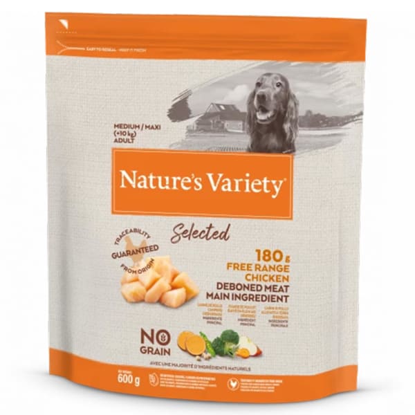 Image of Nature's Variety Selected Medium/Large Adult Dry Dog Food - Free Range Chicken, 600g - Chicken