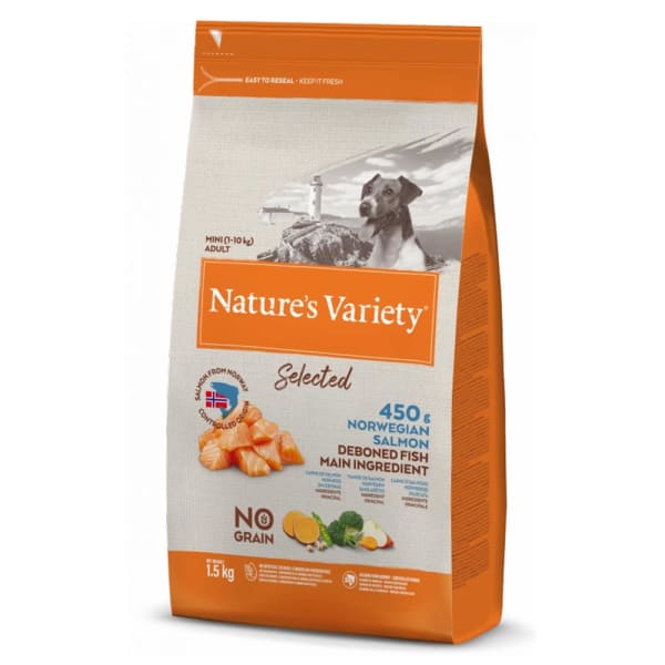 Image of Nature's Variety Selected Small Adult Dry Dog Food - Norwegian Salmon, 1.5kg - Salmon