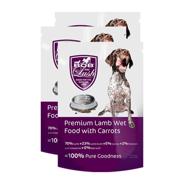 Image of Bob and Lush Luscious Natural Grain-free Wet Dog Food - Lamb, 20 x 100g - Lamb