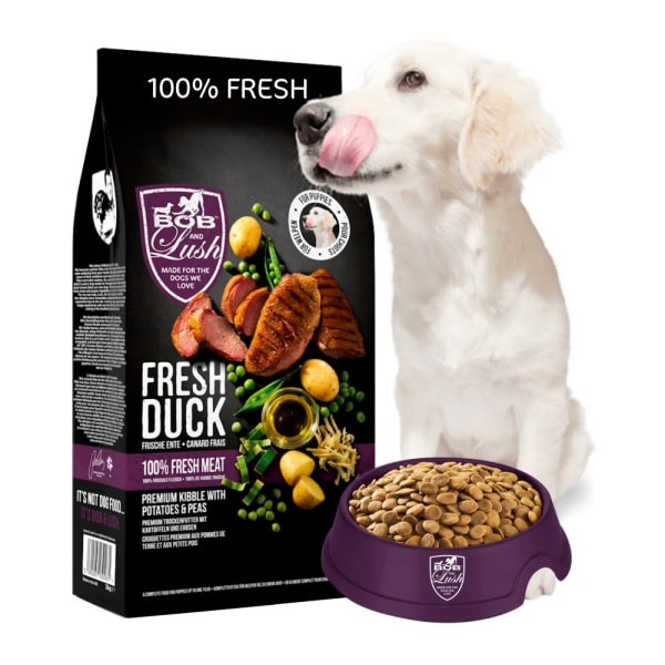 Image of Bob and Lush Delicious Natural Grain-free Puppies and Juniors Dry Dog Food - Duck, 7.5kg - Duck