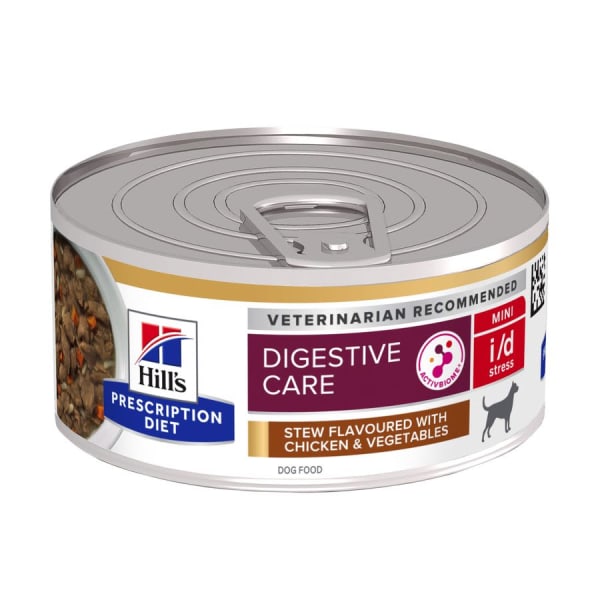 Image of Hill's Prescription Diet i/d Stress Mini Digestive Care Adult/Senior Wet Dog Food - Chicken with Vegetables Stew, 24 x 156g - Chicken & Vegetable