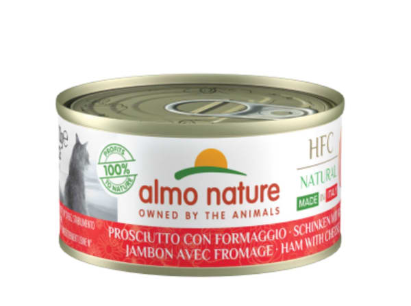 Image of Almo Nature Alternative Ham & Parmesan Wet Cat Food Tins, 24 x 70g - Ham & Parmesan