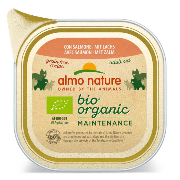Image of Almo Nature Bio-Organic Maintenance with Salmon Wet Cat Food, 19 x 85g - Salmon