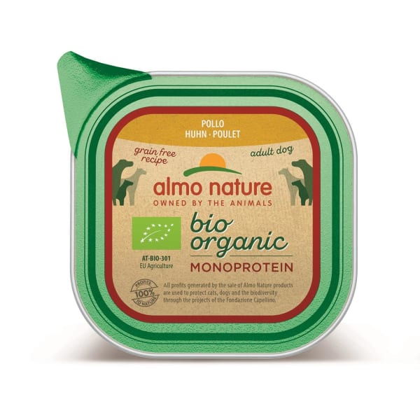Image of Almo Nature Biorganic Monoprotein Grain-free Wet Dog Food Chicken, 11 x 150g - Chicken