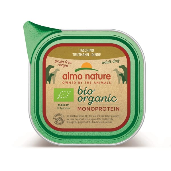 Image of Almo Nature Biorganic Monoprotein Grain-free Wet Dog Food with Turkey, 11 x 150g