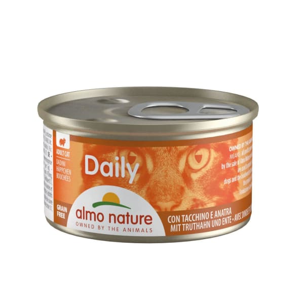 Image of Almo Nature Daily Menu Grain-free Turkey & Duck Wet Cat Food Tins, 24 x 85g - Turkey & Duck