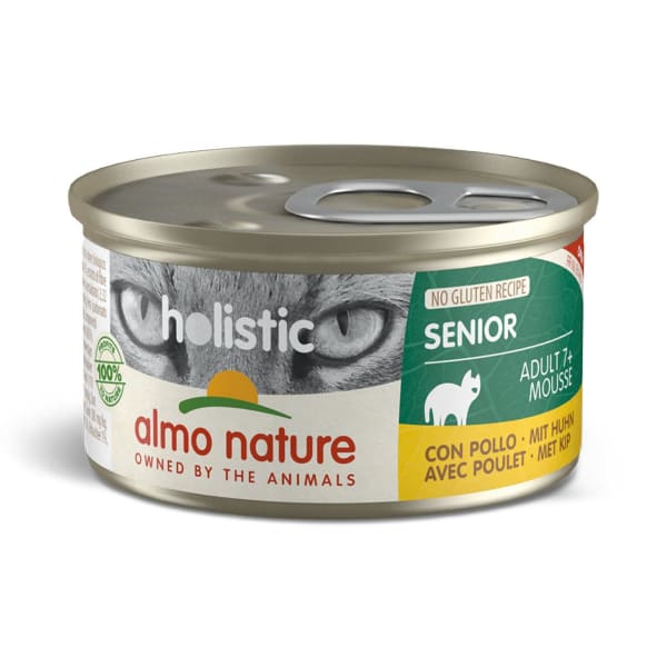 Image of Almo Nature Holistic Senior 7+- with Chicken Wet Cat Food, 24 x 85g - Chicken