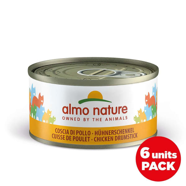 Image of Almo Nature Mega Pack Natural Wet Cat Food Chicken Drumstick, 6 x 70g - Chicken Drumstick