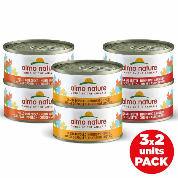 Image of Almo Nature Multi Pack - Natural Wet Cat Food - Chicken Selection, 6 x 70g - Chicken Selection Multipack