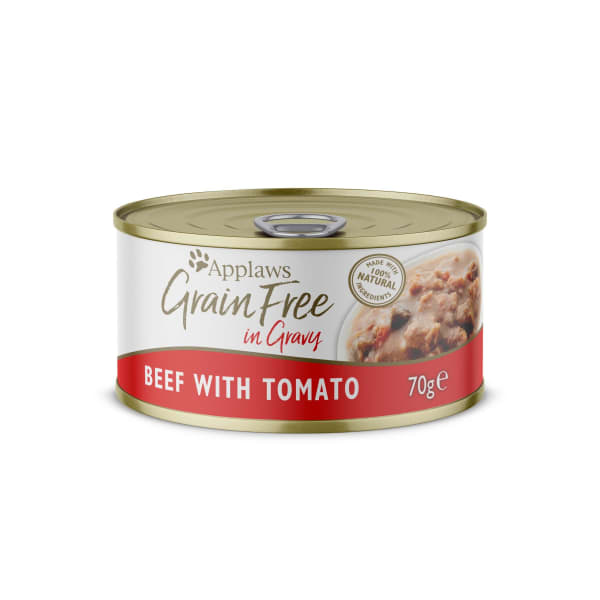 Image of Applaws Grain-free Wet Cat Food Beef with Tomato in Gravy, 24 x 70g - Beef & Tomato