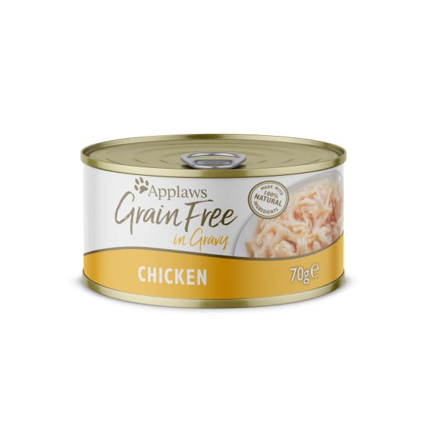 Image of Applaws Grain-free Wet Cat Food Chicken in Gravy 24 Pack, 24 x 70g - Chicken