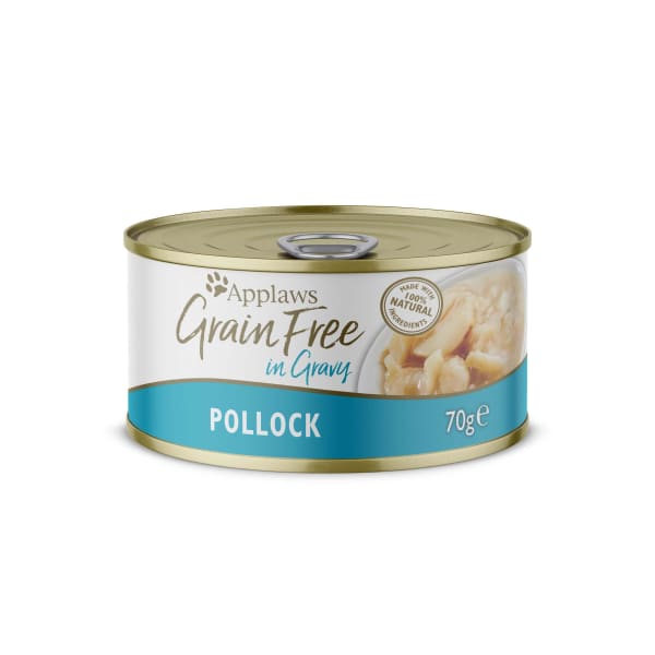 Image of Applaws Grain-free Wet Cat Food Pollock in Gravy 24 Pack, 24 x 70g - Pollock in Gravy