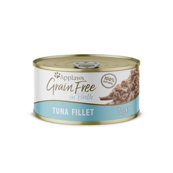 Image of Applaws Grain-free Wet Cat Food Tuna Fillet, 24 x 70g - Tuna