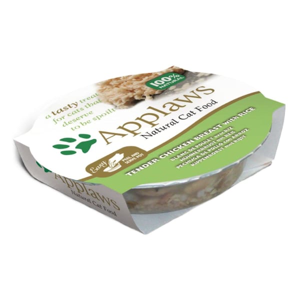 Image of Applaws Natural Pots Chicken Breast with Rice Wet Cat Food, 10 x 60g - Chicken Breast & Rice