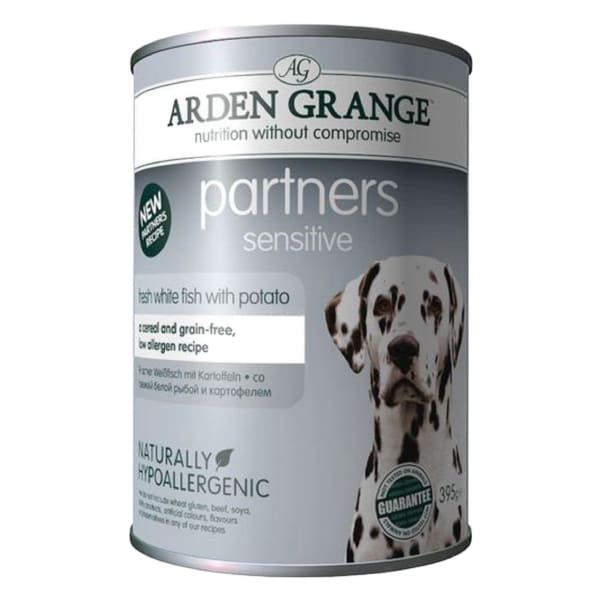 Image of Arden Grange Partners Sensitive Ocean White Fish & Potato Wet Dog Food, 24 x 395g - Fish & Potato